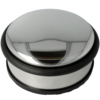 Runder Türstopper aus Chrom mit schwarzem Gummiring für festen Stand.