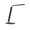 Schwenkbare Tischleuchte mit LED, USB-Anschluss und standsicherem Fuß in schwarzer Farbe.
