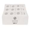 Duschhauben in einer Verpackung mit Logo und Beschreibung auf der Frontseite.