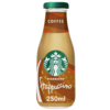 Flasche mit Starbucks Frappuccino Coffee in 250 ml mit grünem Deckel und dekorativem Etikett.