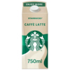 Milchtetrapack mit einem Caffè Latte von Starbucks, 750 ml, in beige-grüner Verpackung.