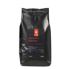 Schwarze 1.000 g-Packung mit Espresso-Bohnen und Informationslabel in der Mitte.