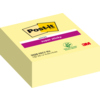 Gelber Haftnotizwürfel von Post-it® mit Super Sticky Haftkleber, quadratisch und stabil.