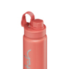Edelstahl-Trinkflasche in Nordic Coral mit Schraubverschluss und Henkel.