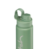 Edelstahl-Trinkflasche in Nordic Jade Green mit Schraubverschluss und Trageband.