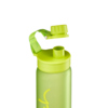 Grüne Sport-Trinkflasche mit abnehmbarem Deckel und Trinköffnung.