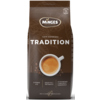 Dunkelbraune Packung mit Espresso, goldener Schrift "TRADITION" und Kaffeetasse im Vordergrund.