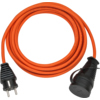 Oranges Verlängerungskabel mit einem Stecker und einer Kupplung, beide in Schwarz.