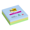 Post-it Super Sticky Notes in verschiedenen Farben, drei Blöcke übereinander gestapelt.