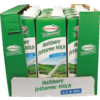 Sechs Verpackungen der hochwald H-Milch 1,5 % in einem Karton, beschriftet mit Produktinformation.