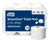 Tork SmartOne® Toilettenpapier Großrolle in Verpackung mit mehreren Rollen.