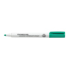 Grüner Whiteboardmarker mit ergonomischem Design und Kunststoffkappe.