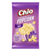 Tüte mit Chio Mikrowellen Popcorn in lila Verpackung und der Aufschrift "süß".