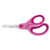 Rosa Bastelschere für Kinder mit ergonomischen Softgripgriffen und abgerundeten Klingen.