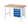 RAU Arbeitstisch Tom 1.250 x 760-1.080 x 800 mm (B x H x T) 25 mm 4 Schubladen Buche Produktbild pa_produktabbildung_1 S