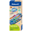 Farbkasten mit 24 Farben und Mischfeldern in einer blauen Verpackung.