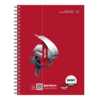 Rotkariertes Spiralbuch im A4-Format mit 80 Blatt und einem grafischen Cover-Design.