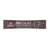 Ein einzelnes Beutelchen mit löslichem Kaffee, beschriftet mit "INSTANT 100% ARABICA".
