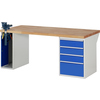 RAU Werkbank 7000 Schraubstock mit Klapplift 2.000 x 890 x 900 mm (B x H x T) 4 Schubladen Produktbild pa_produktabbildung_1 S