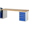 RAU Werkbank 7000 Schraubstock mit Klapplift 2.500 x 890 x 900 mm (B x H x T) 4 Schubladen Produktbild pa_produktabbildung_1 S
