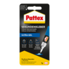 Pattex Sekundenkleber Ultra Gel in Verpackung mit Anwendungshinweisen und Symbolen.
