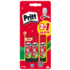 Drei Pritt-Klebestifte in einer Verpackung mit dem Aufdruck "2+1 GRATIS".