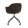 Anthrazitfarbener Drehsessel mit einem modernen, vintage-inspirierten Design und Rollen.