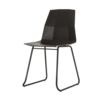 Schwarzer Besucherstuhl CUBE mit modernem, geometrischem Design und schmalem Metallgestell.