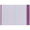 Violetter Heftschoner DIN A4 geöffnet, mit linierter Innenseite und ohne dekorative Elemente.