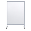 Mobile Trennwand in Grau, 120 x 180 cm, mit Rollen zur flexiblen Abtrennung von Arbeitsplätzen.