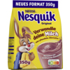 Kakaopulver in gelber Verpackung mit einem Hasen und der Aufschrift "Verwandle deine Milch".
