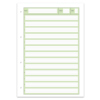 DIN A4 Arbeitsblock mit linierten Feldern zur Eintragung von Name, Datum und Notizen.