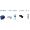 Filterkartusche und Zubehör für das BRITA PURITY C300 Quell Set 6 auf weißem Hintergrund.