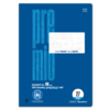 Blaues Schulheft DIN A4, liniert mit Rand, 90 g/m², 100% Recyclingpapier, Lineatur 27.