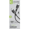 USB-C-Kabel mit Steckern an beiden Enden, geeignet für Schnellladung und Datensynchronisation.