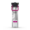 Magenta Tintenpatrone in transparenter Verpackung mit schwarz-rotem Halter.