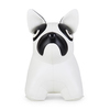 Türstopper in Form einer Französischen Bulldogge, überwiegend weiß mit schwarzen Akzenten.