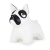 Türstopper in Form einer Französischen Bulldogge aus weißem und schwarzem Material.