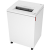 Aktenvernichter in Weiß mit einem Einzug für Papier und Steuerungselementen auf der Oberseite.