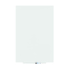 Weißes, rahmenloses Whiteboard mit magnetischer Befestigung im Hochformat.