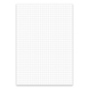 Weißes kariertes Blatt mit gleichmäßigen, feinen, grauen Rasterlinien im DIN A5 Format.