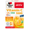Verpackung des Nahrungsergänzungsmittels Vitamin C 1000 + D3 + Zink in Tablettenform.