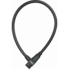 Kabelschloss in schwarzer Farbe mit flexiblem Design und abgerundetem Ende.