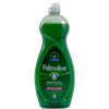 Grüne Flasche mit Palmolive Geschirrspülmittel, Label mit Schriftzug und Logo.