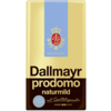 Verpackung des Dallmayr Kaffee prodomo naturmild in gelber Folie mit rotem Logo.