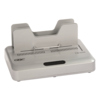 Thermobindegerät in silberner Farbe mit zwei Ablagefächern und Bedienelementen auf der Vorderseite.