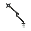 Schwarzer Monitorschwenkarm mit Klemme und mechanischer Feder zur individuellen Anpassung.