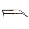 Havannabraune Lesebrille im Browline-Look, seitliche Ansicht mit stylischem Materialmix.