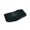 Ergonomische kabellose Tastatur mit abgerundeten Tasten für komfortables Tippen.