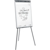 Flipchart mit Skizzenpapier und Zeichnungen auf einem dreibeinigen Ständer.